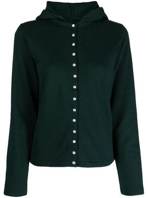 agnès b. Swansdown hooded cotton cardigan - Green
