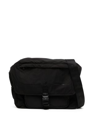 agnès b. tonal logo-print messenger bag - Black
