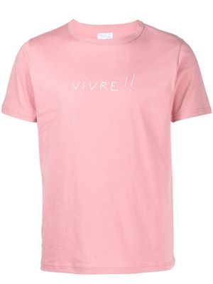agnès b. Vivre text-print T-shirt - Pink
