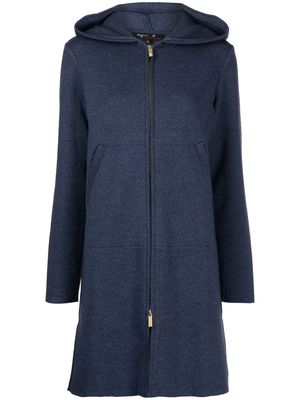 agnès b. zip-up merino-wool coat - Blue
