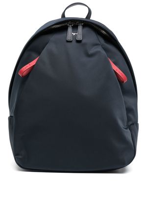 agnès b. zipped plaque-logo backpack - Blue