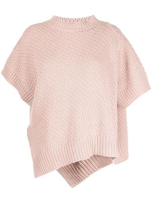 Agnona asymmetric-hem knitted top - Pink