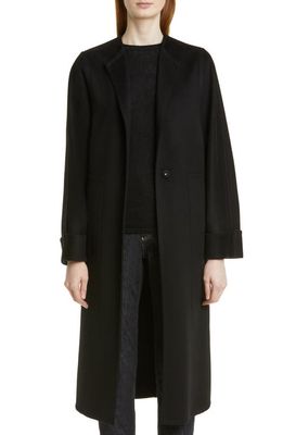 Agnona Belted Cashmere Coat in K09-Black