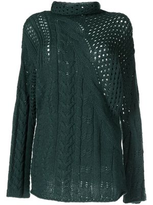 Agnona cable-knit cashmere tunic - Green