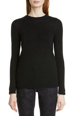 Agnona Cashmere & Silk Jersey Roll Neck Sweater in Black