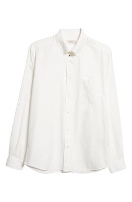 Agnona Cotton Blend Button-Down Shirt in Chalk