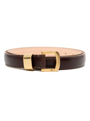 Agnona D-buckle leather belt - Brown