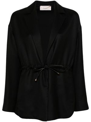 Agnona drawstring cashmere-blend blazer - Black