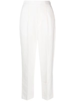 Agnona elasticated waistband tailored pants - White