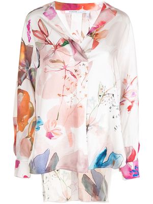 Agnona floral-print long-sleeve blouse - Multicolour