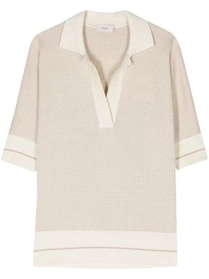 Agnona houndstooth-pattern polo shirt - Neutrals