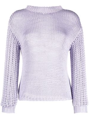 Agnona interwoven knitted jumper - Purple