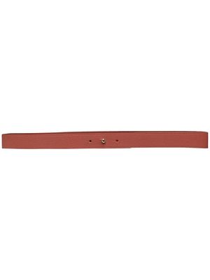 Agnona logo-embossed leather belt - Red