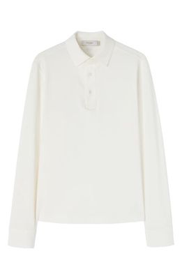 Agnona Long Sleeve Polo in White