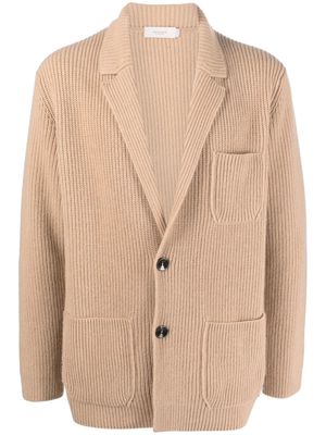 AGNONA notched-lapel cashmere cardigan - Neutrals