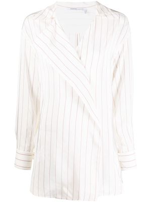 Agnona pinstripe-print long-sleeve shirt - White