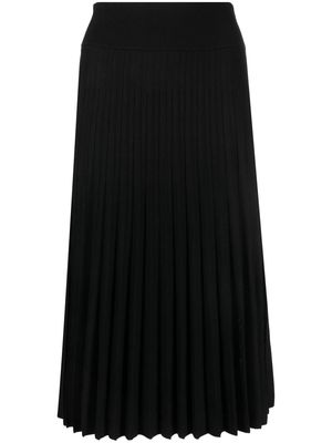 Agnona pleated knit midi skirt - Black
