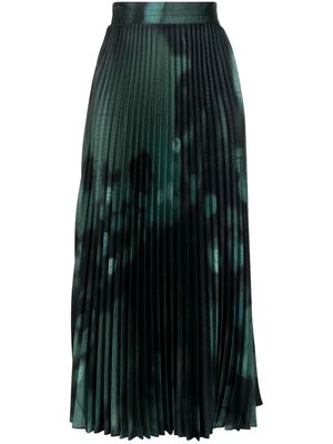 Agnona pleated printed skirt - Green