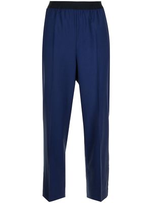 Agnona pressed-crease cropped trousers - Blue