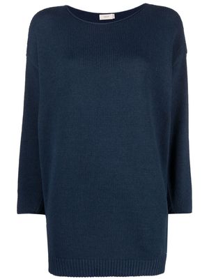 Agnona purl-knit boat-neck jumper - Blue
