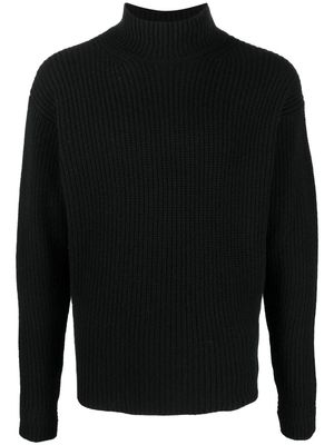 AGNONA ribbed high-neck cashmere jumper - Black