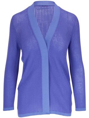 Agnona ribbed-knit V-neck cardigan - Blue