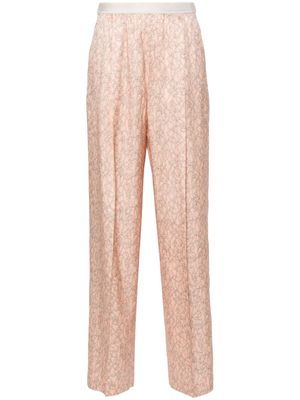 Agnona rope-print tapered trousers - Orange