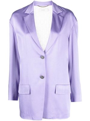 Agnona satin single-breasted blazer - Purple