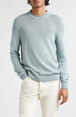 Agnona Silk & Cotton Crewneck Sweater in Iceberg