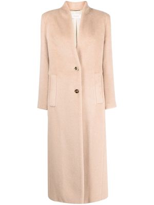 AGNONA single-breasted alpaca wool coat - Neutrals