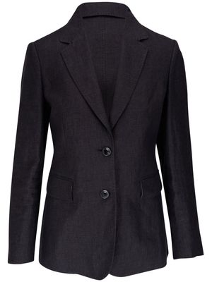 Agnona single-breasted linen blazer - Black