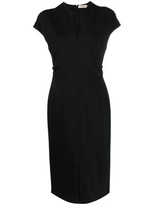 Agnona V-neck short-sleeved midi dress - Black
