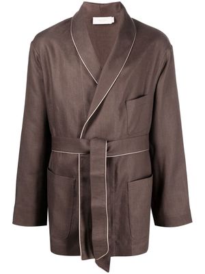 Agnona wrapped tie-waist jacket - Brown