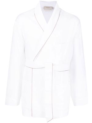 Agnona wrapped tie-waist jacket - White
