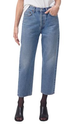 AGOLDE '90s Crop Loose Straight Leg Organic Cotton Jeans in Passenger Md Indigo