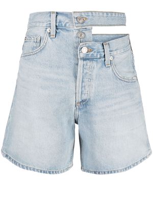 AGOLDE asymmetric denim shorts - Blue