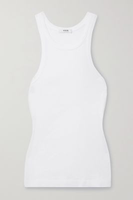 AGOLDE - Bailey Ribbed Stretch-lyocell And Organic Cotton-blend Tank - White