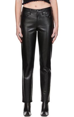 AGOLDE Black 90s Recycled Leather Pants