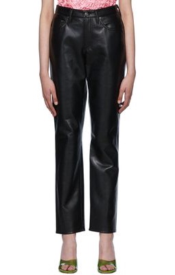 AGOLDE Black Lyle Recycled Leather Trousers