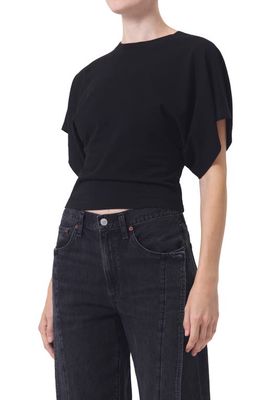 AGOLDE Britt Cotton Jersey T-Shirt in Black