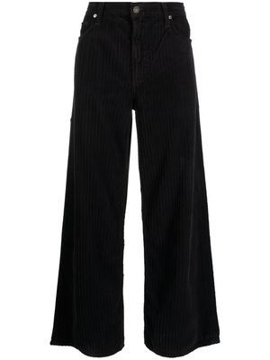 AGOLDE corduroy cotton wide-leg trousers - Black