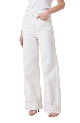 AGOLDE Dame Cuffed High Waist Wide Leg Organic Cotton Jeans in Fortune Cookie