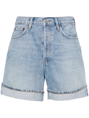 AGOLDE Dame high-waisted denim shorts - Blue
