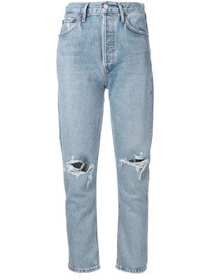 AGOLDE distressed-effect cropped jeans - Blue