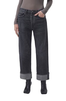 AGOLDE Fran Cuffed Organic Cotton Ankle Straight Leg Jeans in Ditch
