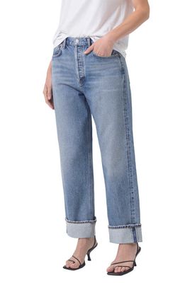 AGOLDE Fran High Waist Wide Straight Leg Jeans in Invention