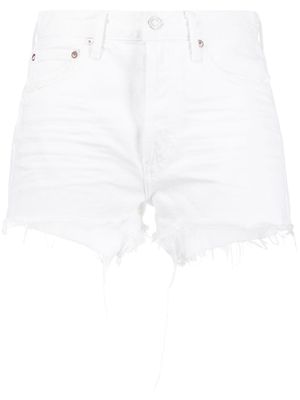 AGOLDE frayed-hem denim shorts - White