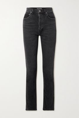 AGOLDE - Freya High-rise Slim-leg Stretch Organic Jeans - Black