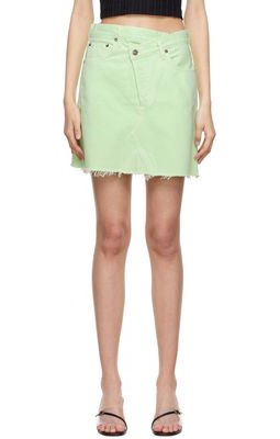 AGOLDE Green Criss Cross Mini Skirt