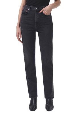 AGOLDE High Waist Stovepipe Jeans in Metal